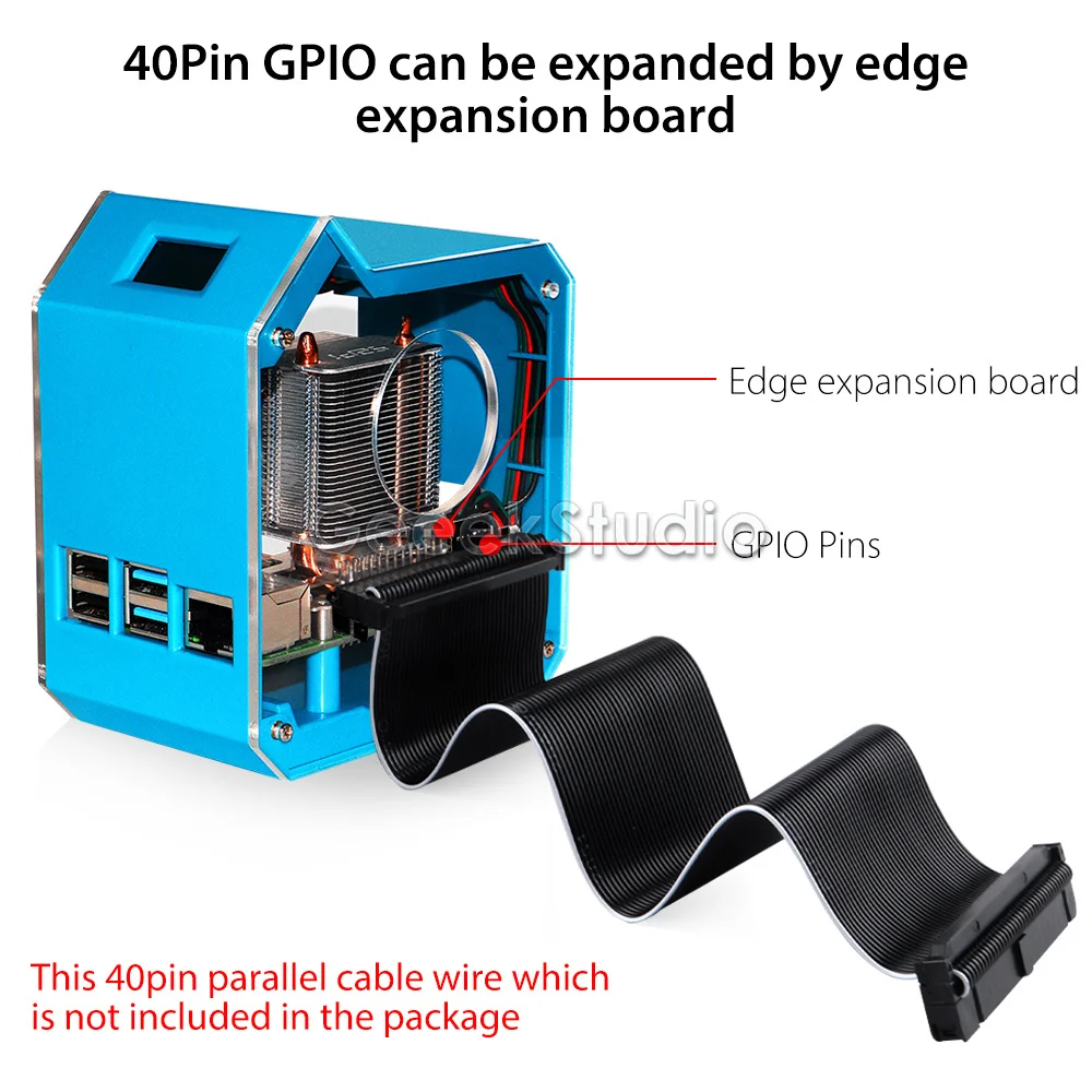Suporte do Ventilador de Refrigeração para Raspberry pi 4b Mini Tower Case Enlosure Shell com Ice Tower Abs Novo - Imagem 3