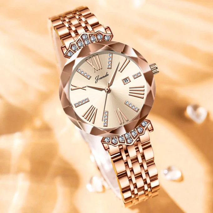 Luxurious Women Watches High-Grade Fashion Girls Quartz Wristwatches Simple Waterproof Diamond Steel Strip Girls Gift Relogio