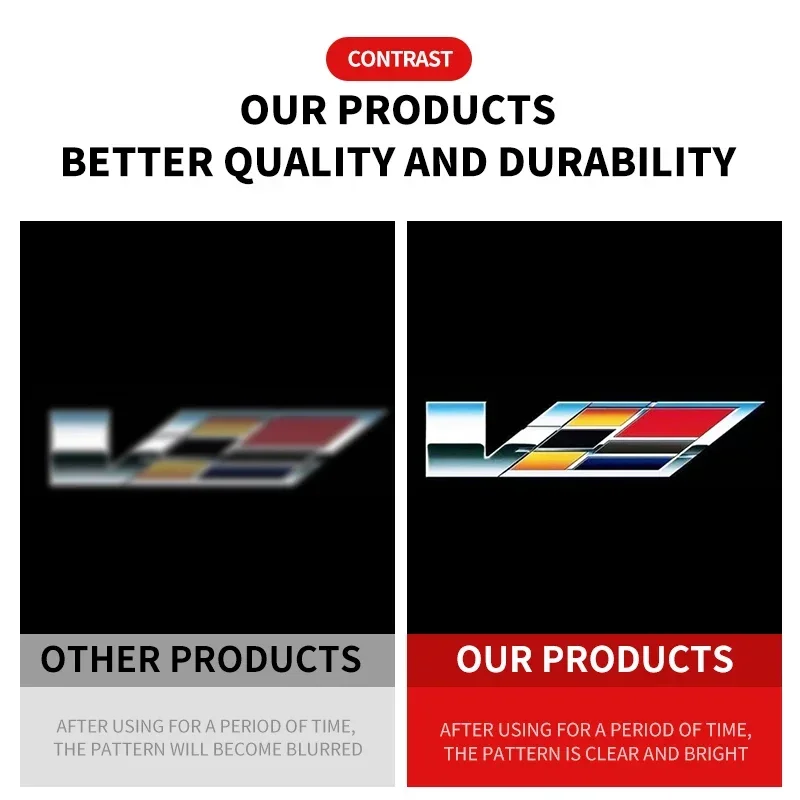 2개 LED 웰컴 램프 자동차 도어 라이트 로고 레이저 프로젝터 조명 엠블럼 (캐딜락 CT5 CT6 XT4 XT5 XT6 ATS SRX XTS CTS 용)