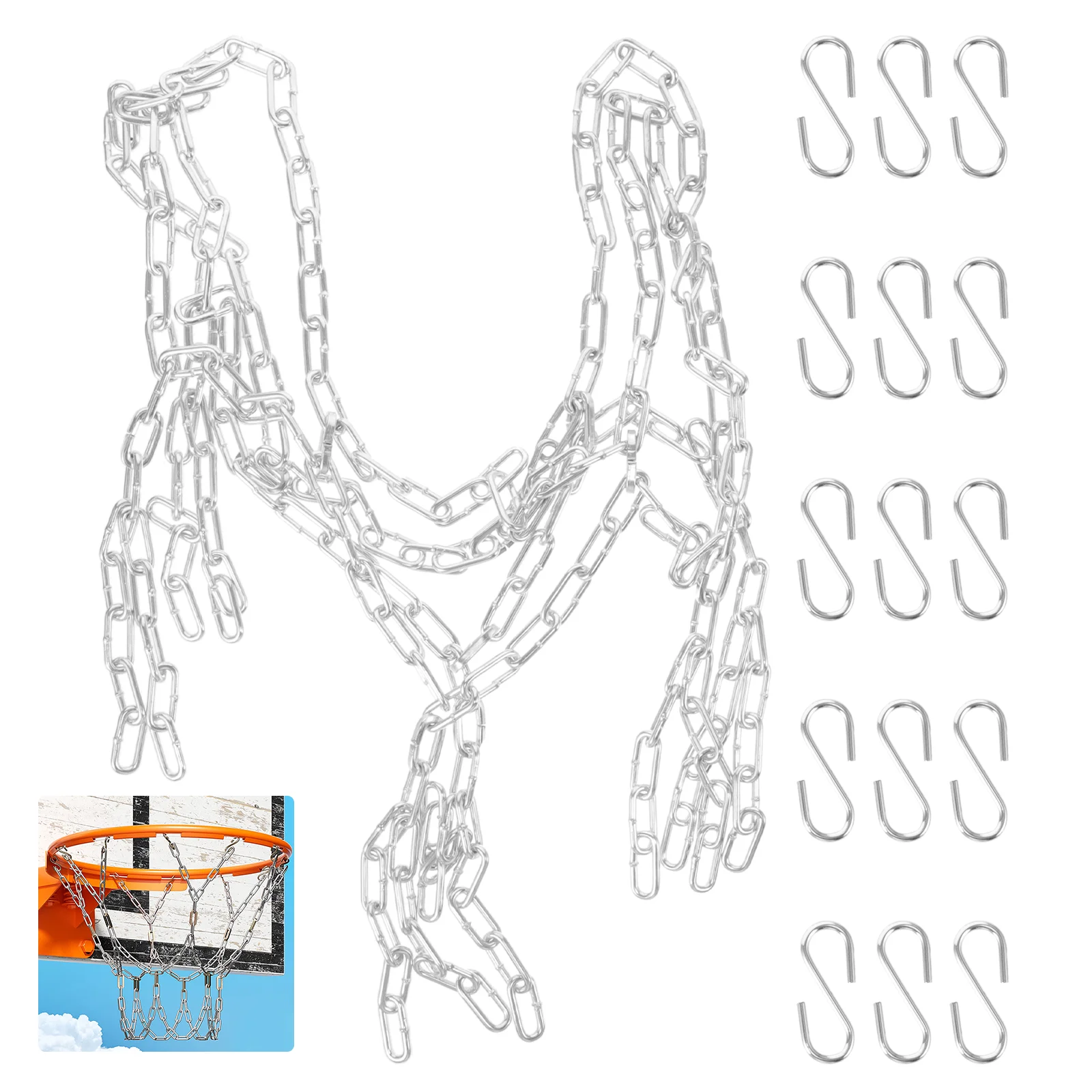 

Basketball Net Chain for Hoop Nets Netting Bag Replacement Cast Iron Return Attachment