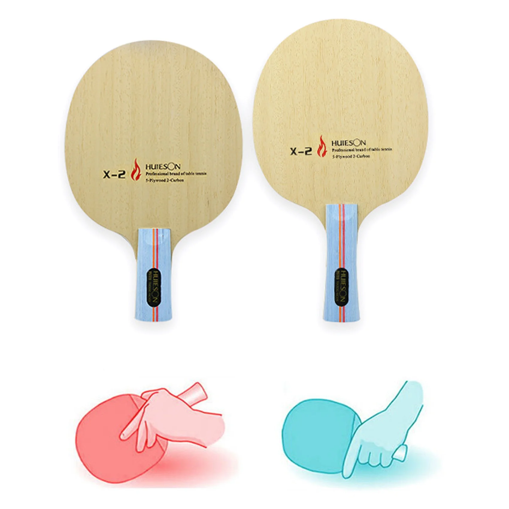 Huieson 7 Ply Hybrid Carbon Table Tennis Racket Blade Lightweight Ping Pong Racket Blade for Table Tennis Training Long Handle