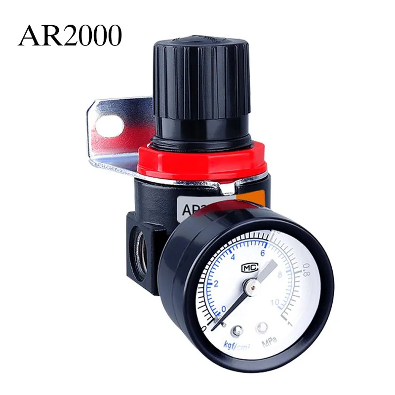 AR2000 G1/4 ''Pneumatic Air คอมเพรสเซอร์ความดันวาล์วลดวาล์ว 4 มม.6 มม.8 มม.10 มม.12 มม.อุปกรณ์เชื่อมต่อ 1
