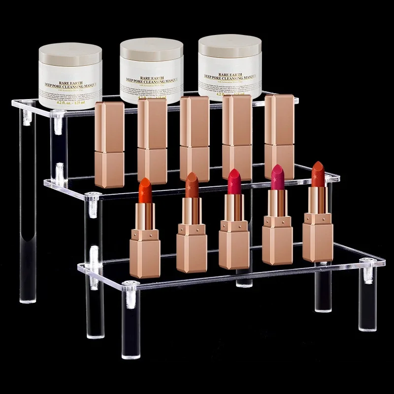 1-3 Tier Perfume Organizer Box Transparent Acrylic Doll Display Stand Holder Transparent Perfumes Storage Rack Shop Display Tool 5