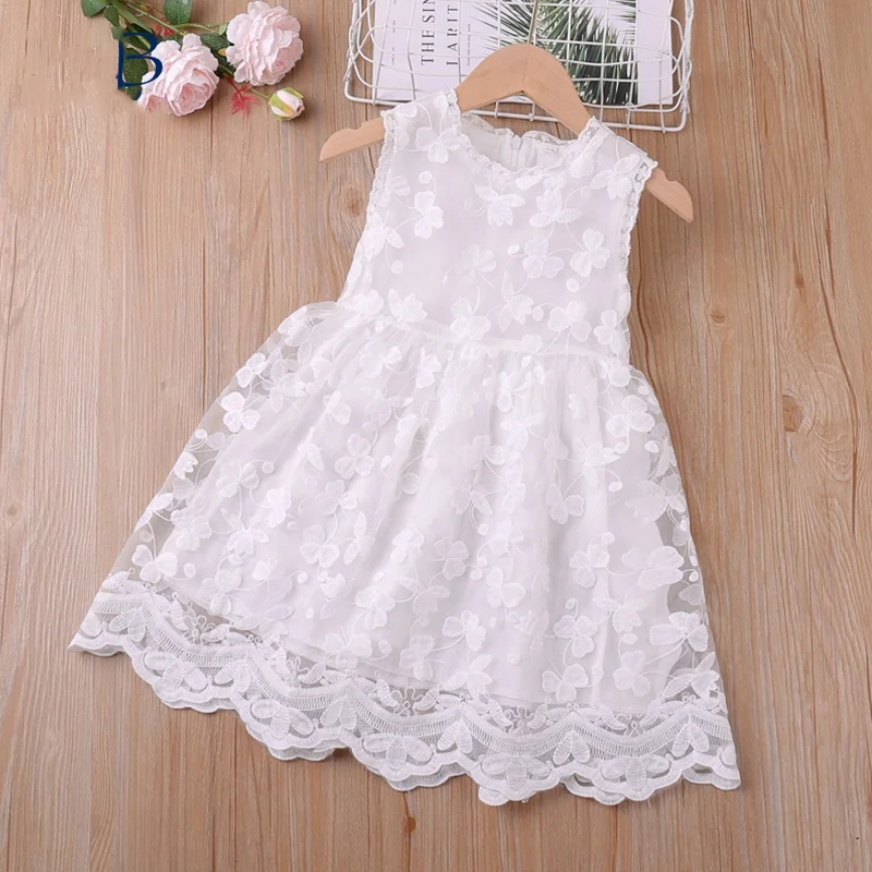 

Girls Summer Dress White Flower 1st Communion Costume Kids Dresses for Girls Baby School Casual Clothing Birthday Party Vestidos