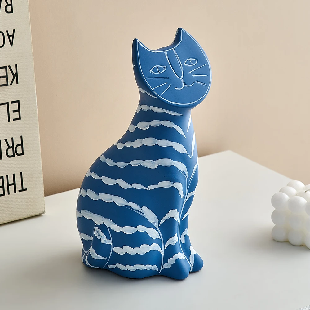 

Home Decor Aesthetic Cat Statue New Classical Style Living Room Tabletop Ornament TV Cabinet Accessories Abstract Cat Sculpture