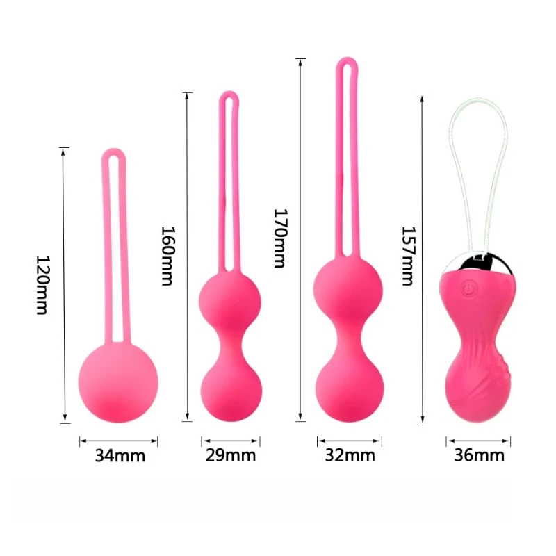 3/4pcs Kegel Vagina Balls Vibrator Wireless Remote Silicone Dumbbell Shrink Exercise Vibrating Eggs Sex Toys For Women Massager