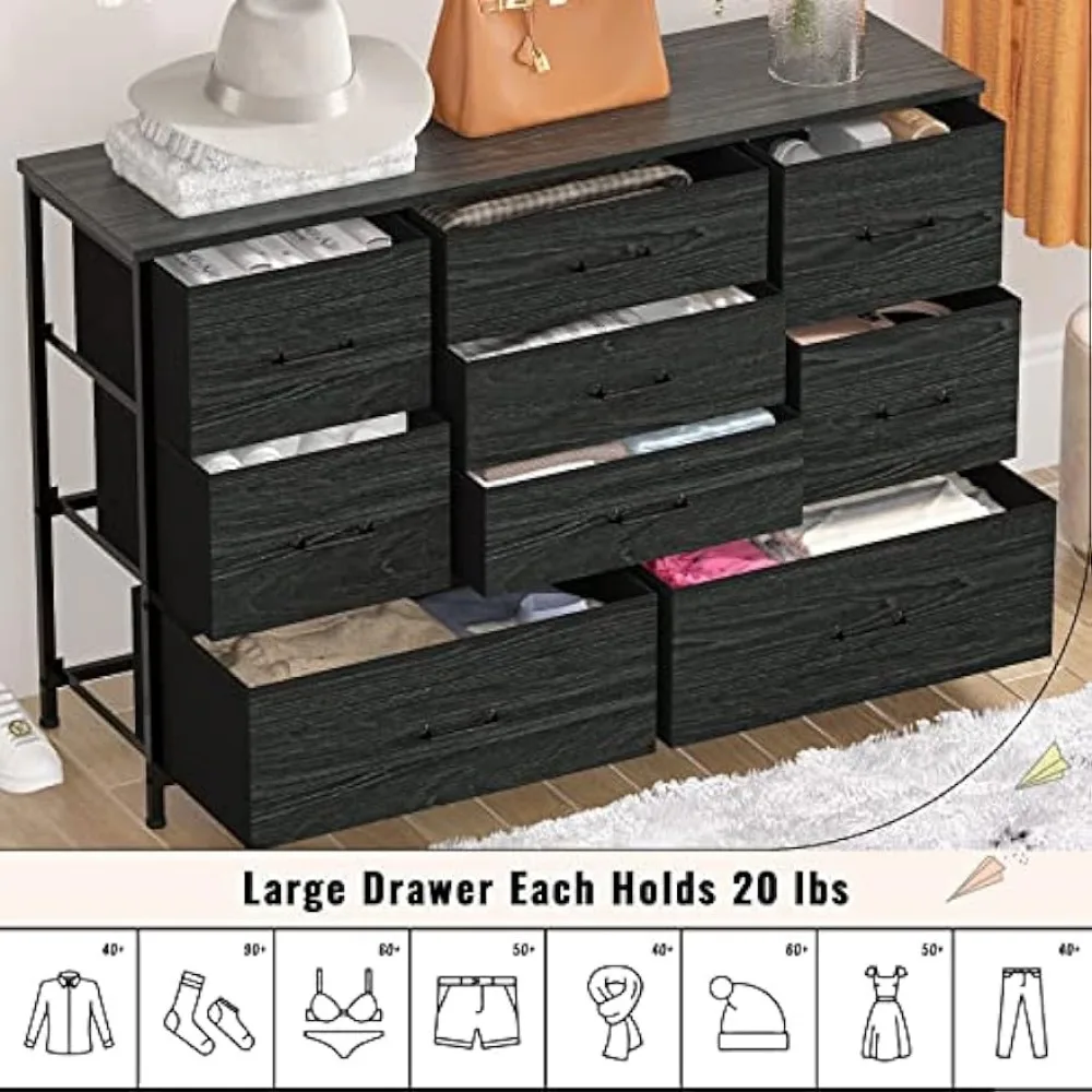 Furnulem Tall Dresser for Bedroom with 15 Fabric Drawers, Large