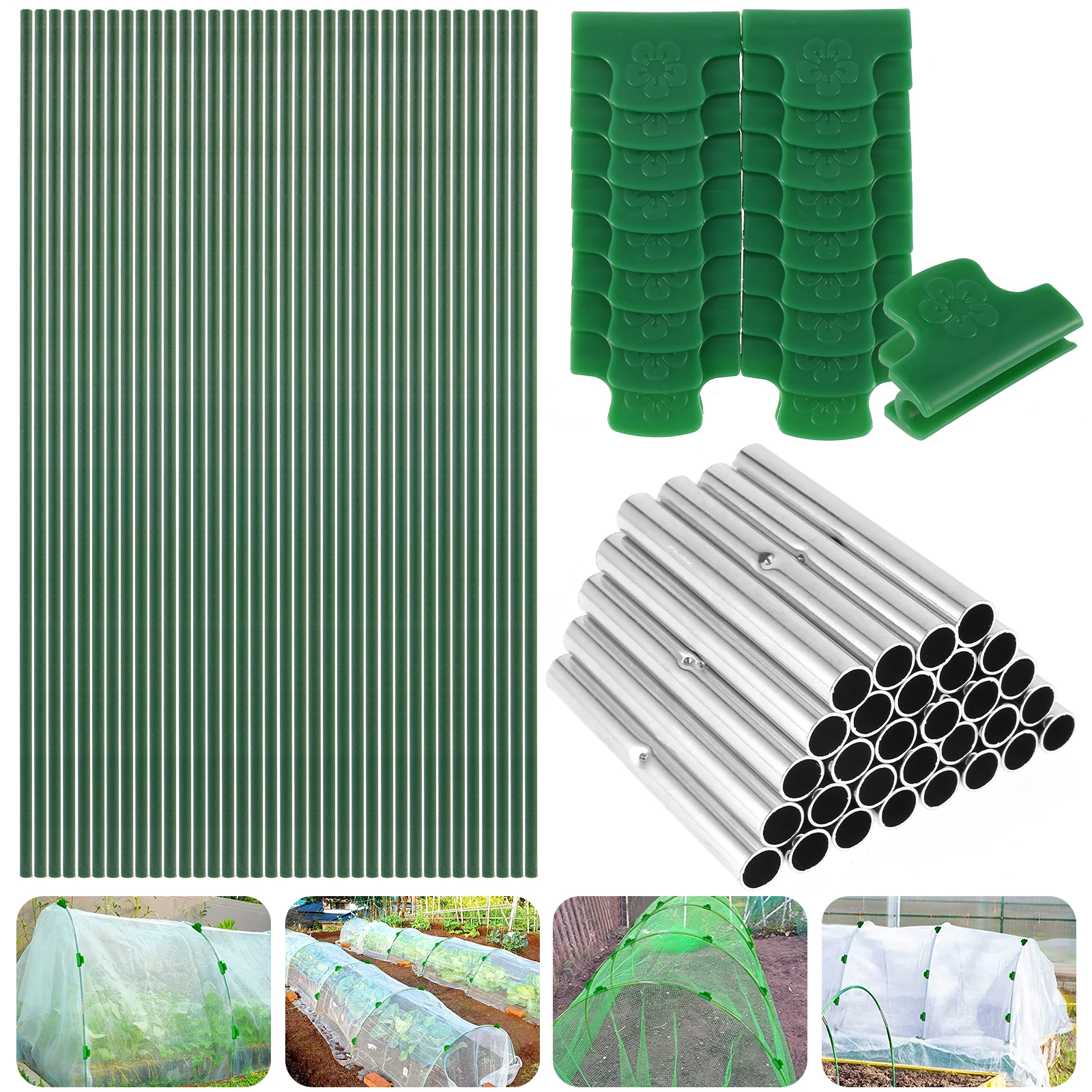 Garden Hoops Greenhouse Frame Tunnel Kit 17 Inches Long Detachable Rust-Free Fiberglass Support Botan Awning grid