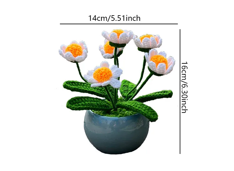 Dekorative Blumen, Gehäkelter Pilz, Topfpflanze, Künstliche Bonsai,  Handgestrickte Geschenke Für Jungen/Freundinnen, Niedliches  Zimmer/Haustisch/Büro Von 8,04 €