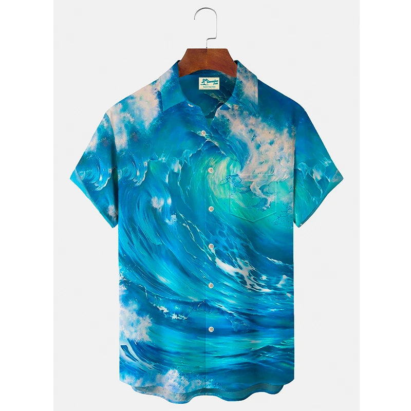 thumbnail image 1 of Nuevas camisas para hombre, estilo tropical hawaiano, estampado de focas de dibujos animados, camisetas Aloha de manga corta, ropa femenina, blusa informal de verano, 1 of 5
