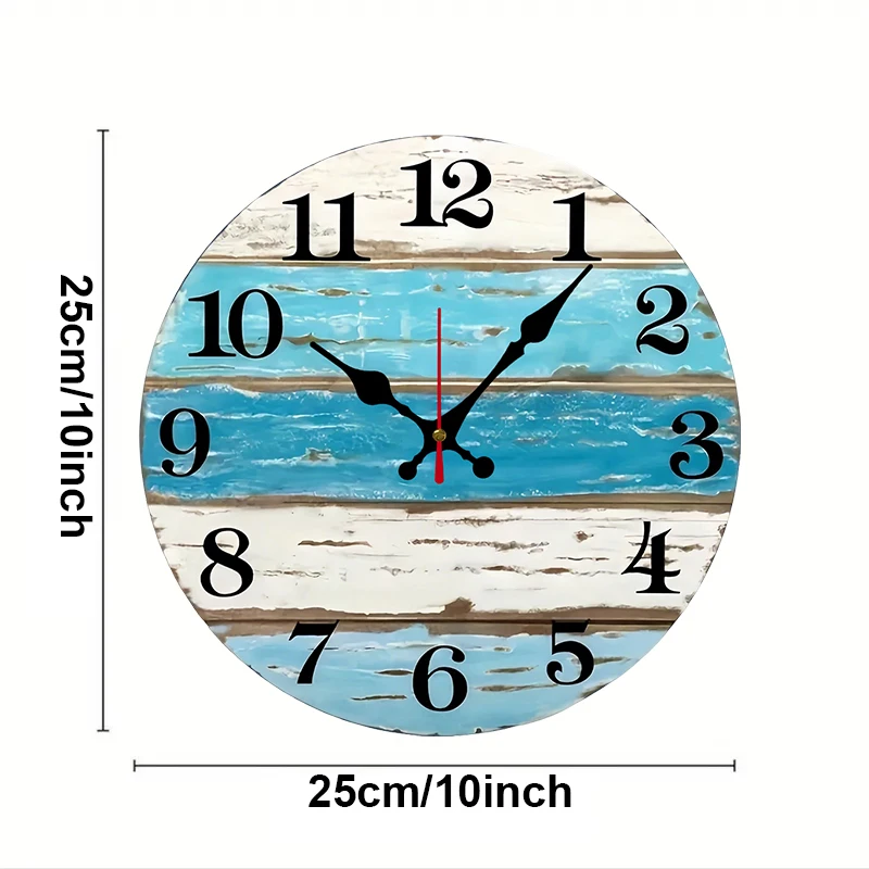 航海用木製丸型静音壁掛け時計、リビングルーム、オフィス、書斎、寝室、家の装飾に最適