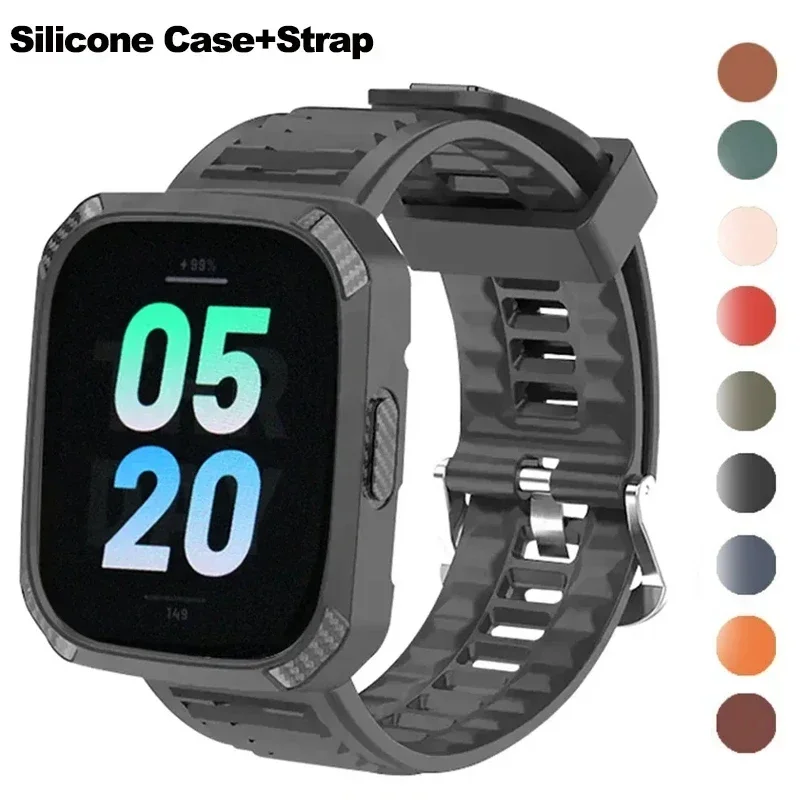Silicone Protective Case & Strap for Smartwatch - Sport Band & Cover Combo