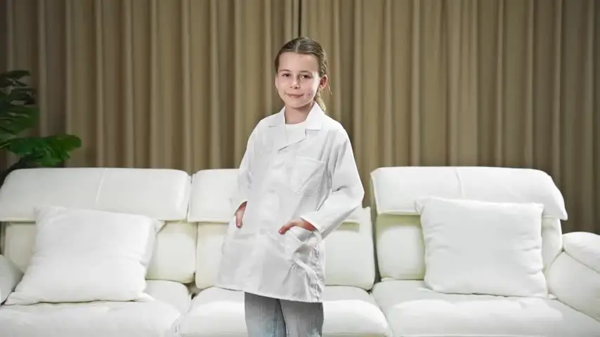 Blouse De Laboratoire Enfant - Blanc - Coton/polyester - Manches Longues Avec Poignets élastiques - 2 Poches - Pour Déguisement Médecin/scientifique - 8