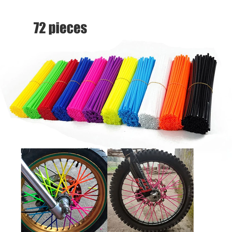 

72PCS/lot Bike Motorcycle Wheel Spoked Protector Skin Covers Pipe For Dirt Rims Cover