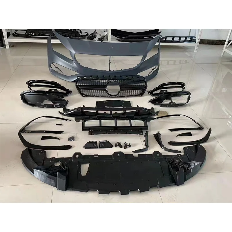 

Car bumpers for Mercedes Benz W117 CLA 2013-2018 year facelift CLA45 model with bumpers grilles rear diffuser pipes
