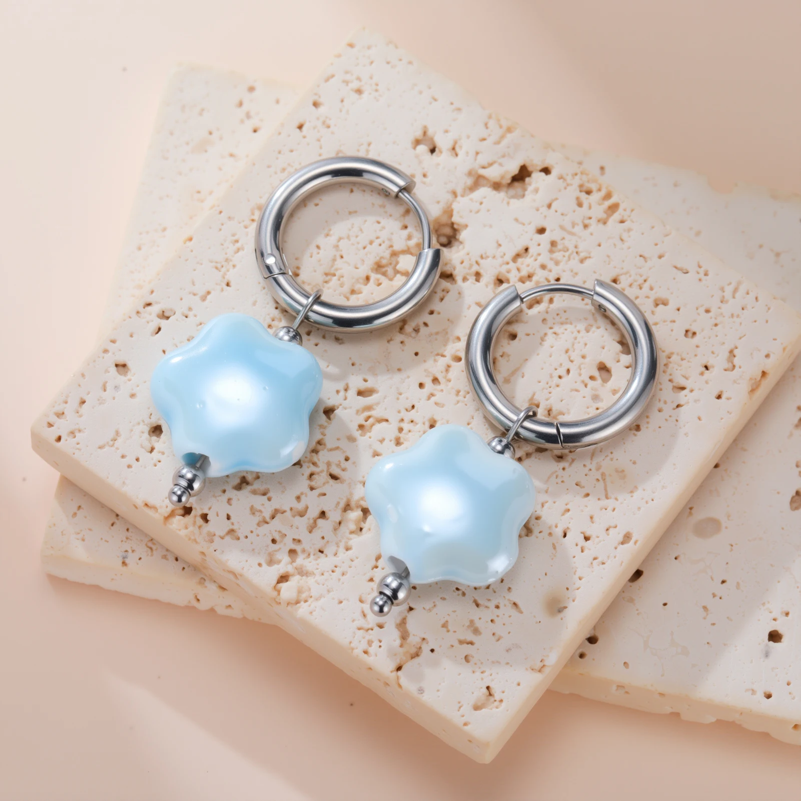 COOLTIME Neue Mode Keramik Blume Ohrringe für Frauen Edelstahl Candy Farbe Anhänger Ohrringe Geschenk Großhandel – Detail 6