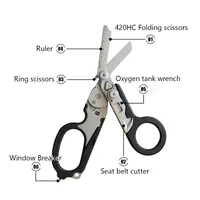 Survival Equipment Trauma Shears Rescue Scissors Tactical First Aid Kit Folding Multitool Paramedic Scissors EDC Hand Tools 2