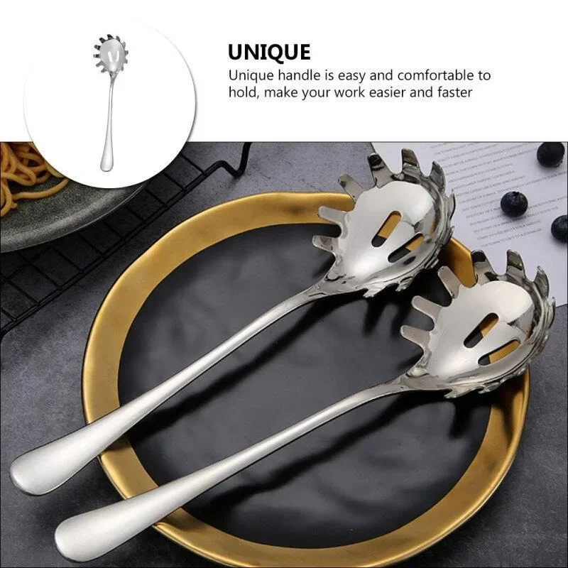Description Picture 5 of item1PC Spoon Multifunctional Noodle Spoon Food Strainers Stainless Steel Spaghetti Server Pasta Colander Ladle Noodle Strainer Tool