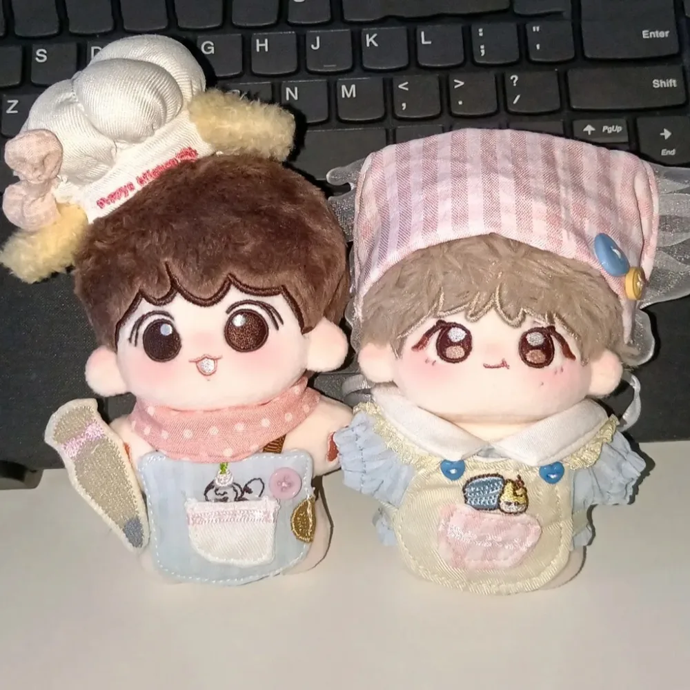 Kitchen 10cm Cotton Doll Clothes Apron Suit Doll Clothes Outfit Lovely Headscarf Doll Dress Up Set Children's Gift