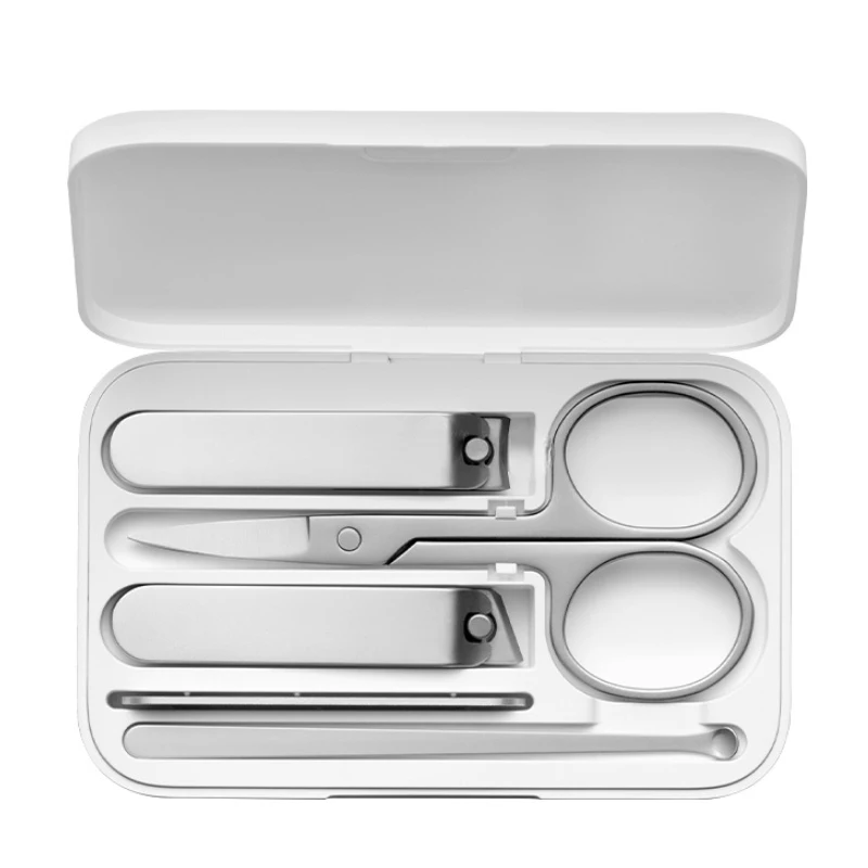 Xiaomi Mijia Edelstahl Nagel Knipser 5 in 1 Set Trimmer Pediküre Pflege Clippers Earpick Nagel Datei Professionelle Schönheit Werkzeuge – Detail 1