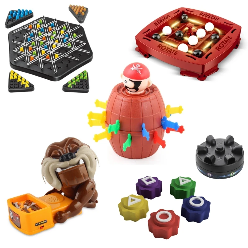 Fun Family Game Party Toys Bad Dog Gnaw Bones Pop Up Pirate Track Logic Board Game Gonggi Jack Stone Pebbles Family Party Game