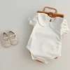 0-24Months Baby Clothes Outfits Summer Baby Romper Girls Pandora Collar White Newborn Bodysuit Short Sleeved Boys Girls Jumpsuit 3
