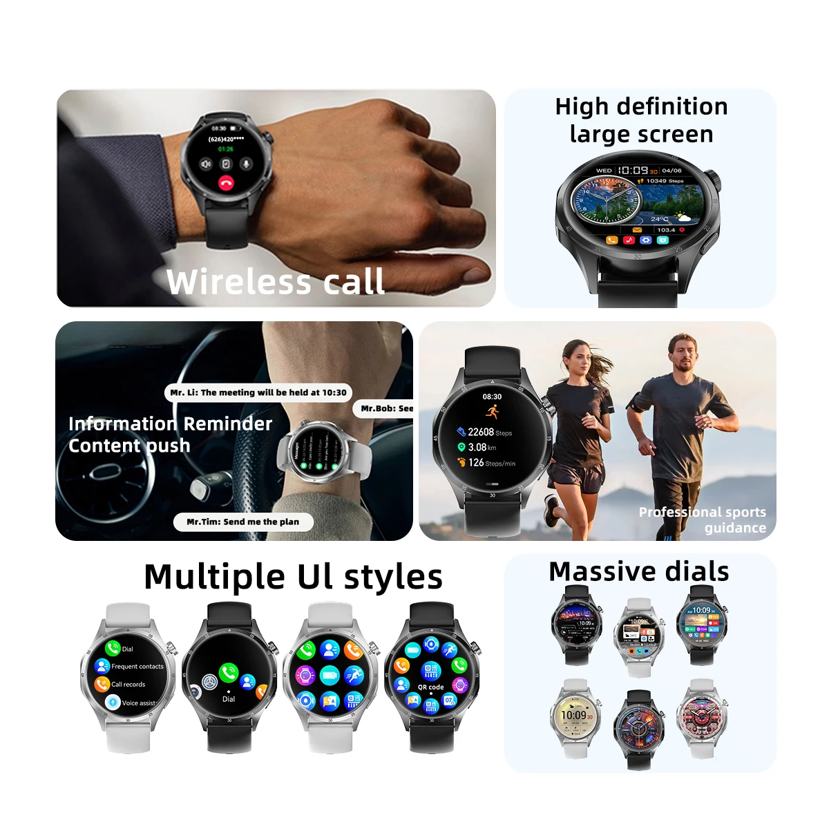 2026 New SmartWatch 1.52" HD AMOLED Screen Heart Rate Bluetooth Call Women's Health Monitoring Smartwatch for Men Women 4