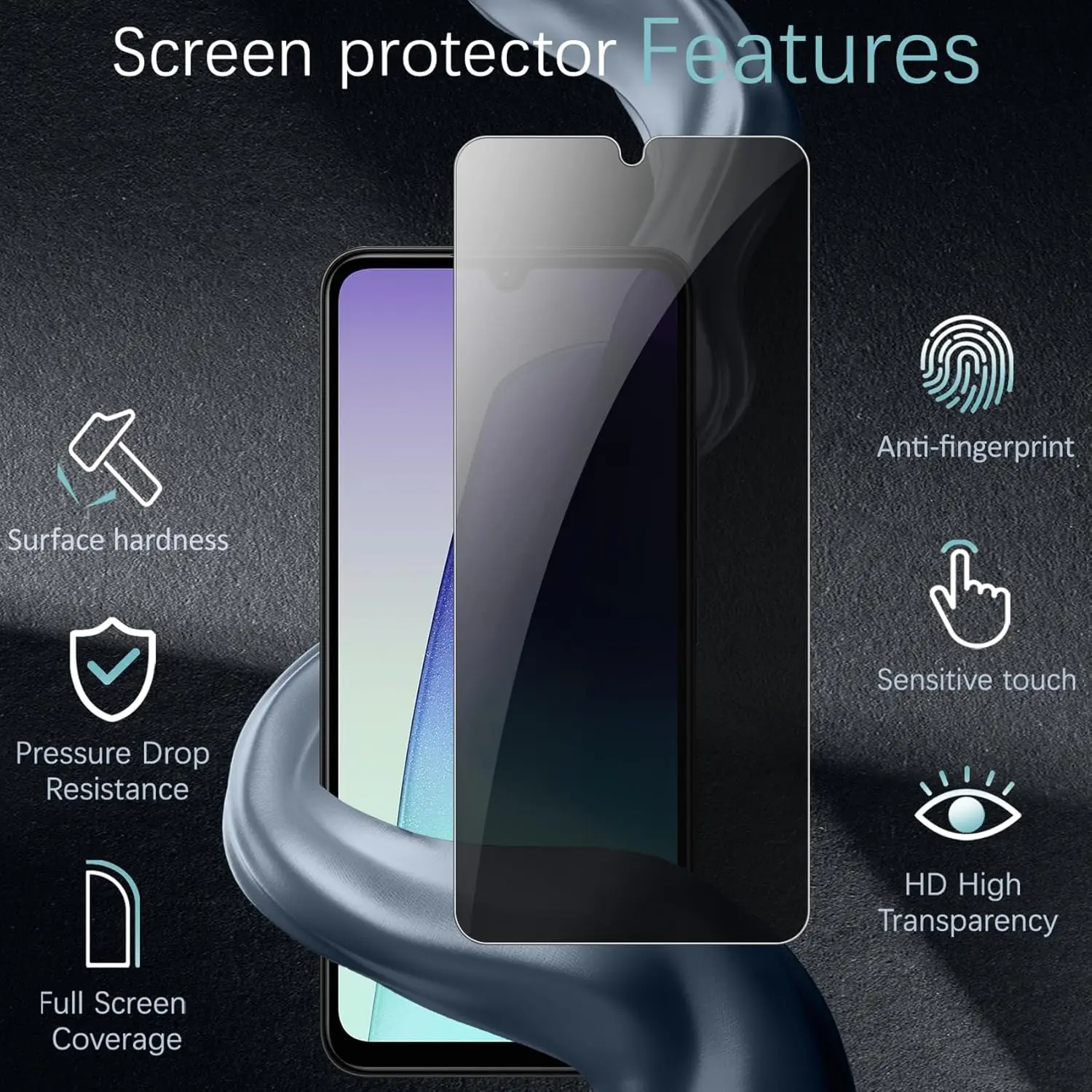 Premium Anti-Spy Tempered Glass Privacy Screen Protector