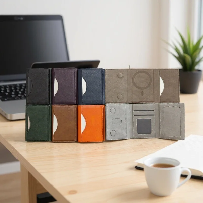 MagSafe Magnetic PU Leather Card Holder Wallet with Multi Card Slots