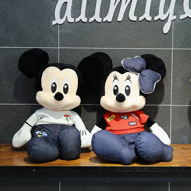 

Новинка, плюшевая игрушка из мультфильма Disney, Микки и Минни, 60/80 см, пара плюшевых кукол, Детская кукла, подарок на день рождения для мальчиков и девочек