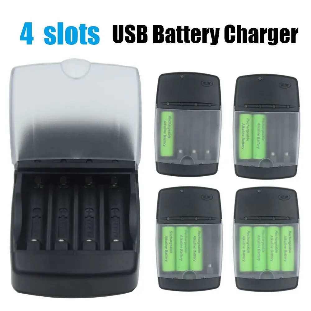 Indicator Fast Charging Dock Intelligent Battery Charger 4 Slots Adapter For Rechargeable Battery AA AAA 1.5V Alkaline ac power adapter charger ac power adapter