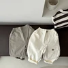 Spring And Autumn Newborn Baby Girls And Boys Trousers Cotton Solid Travel Simple Elastic Waist Korean Fashion Soft Casual 4