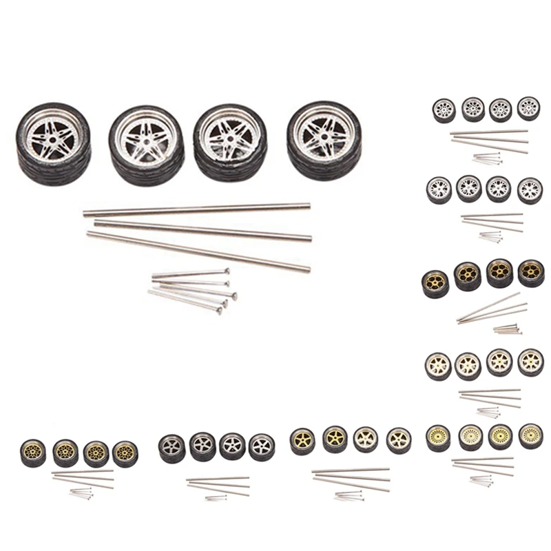 

Пароварка, 4 шт., масштаб 1/64, колеса из сплава, модель из сплава, автомобильная универсальная Модифицированная шина для 1:64 автомобилей, шина общей модели