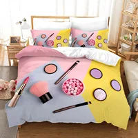 Ensemble de literie de luxe pour fille, style cosmétique nordique, parfum, housse de couette 200x200, linge de lit rose, sans drap 5
