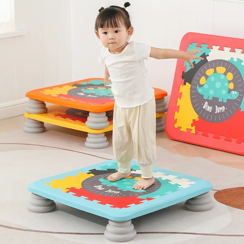 

360° Rebound Trampolines New Cartoon Style Indoor Children Jumping Bed Kindergarten Sense System Training Equipment Fitness Toys
