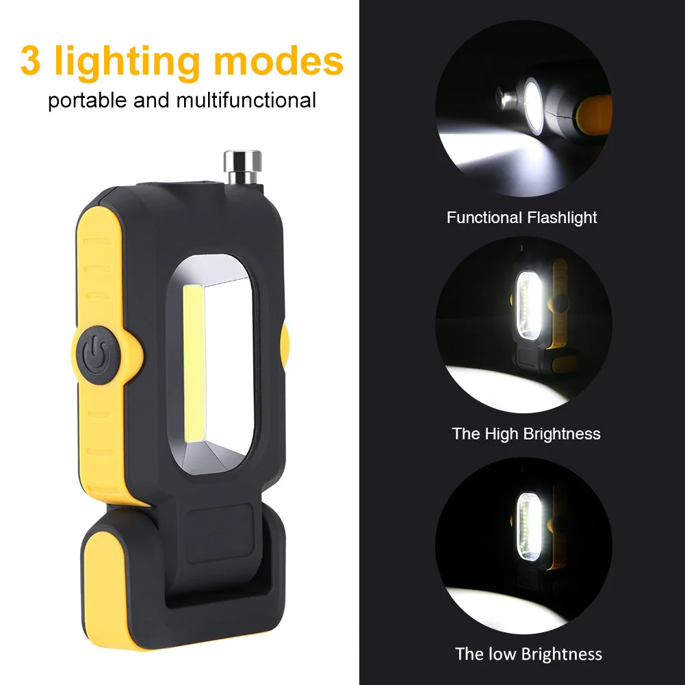 LED Work Light Work Light LED Flashlight Portable LED Handheld Work Light COB Flashlight Mechanic Work Lamp with Magnetic Base Emergency Light for Car Repair Lantern