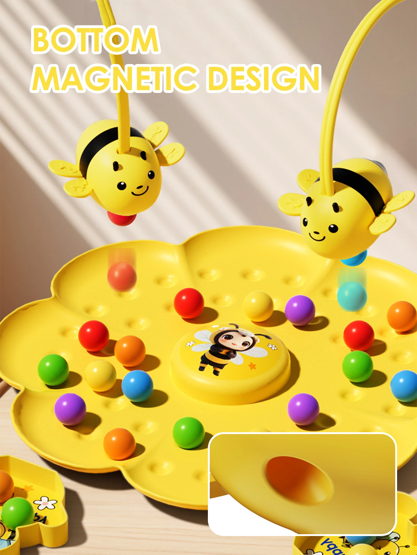 Kids Bee Magnetic Bead Toys Parent Child Interactive Board Game Fun Toys for Boys Girls Party Bee Hooking Toys Christmas Gifts