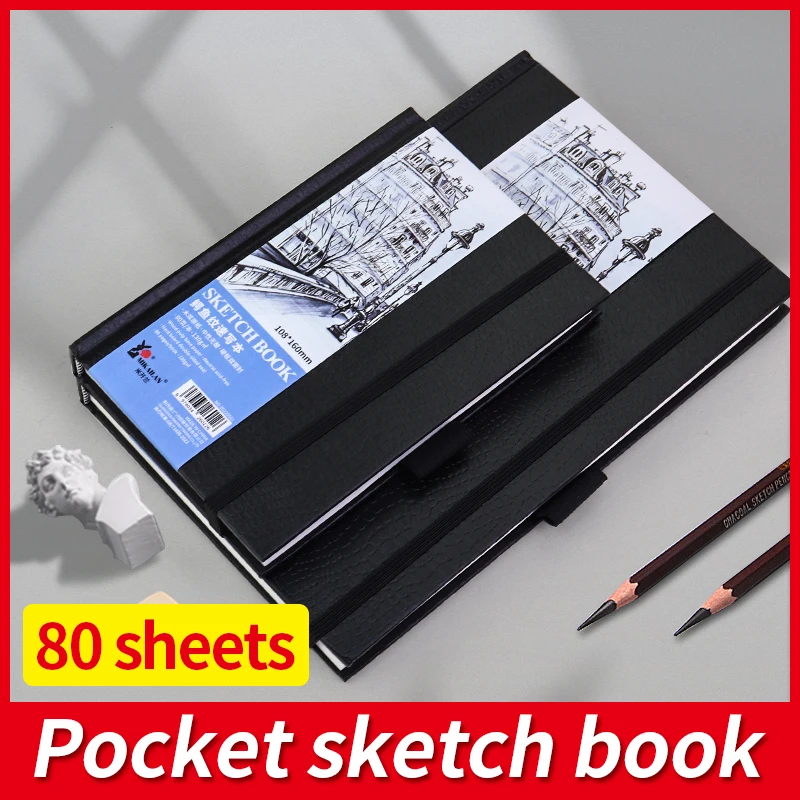 Arteza Sketchbooks (3-Pack) and 12 Graphite Pencils Set Sketching