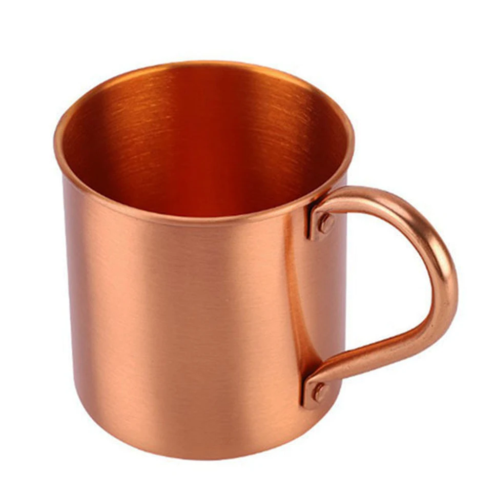 

Moscow Mule PURE Copper Mugs-Cylinder-Shaped 100% Copper Cups Pure Solid 16 oz Copper Cocktail Cups Copper Beer Mug