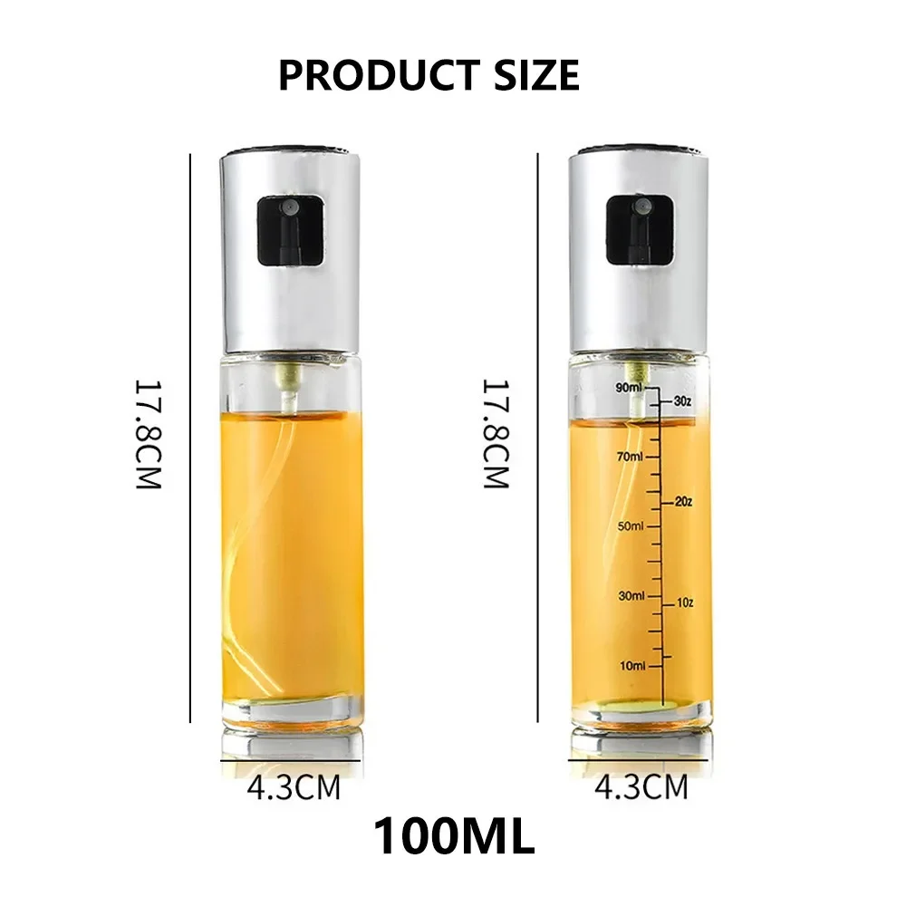 요리를위한 주방 오일 유리 펌프 분무기 100ml 올리브 오일 스프레이 샐러드 바베큐 주방 베이킹 구이 도구에 대한 누출 방지 병