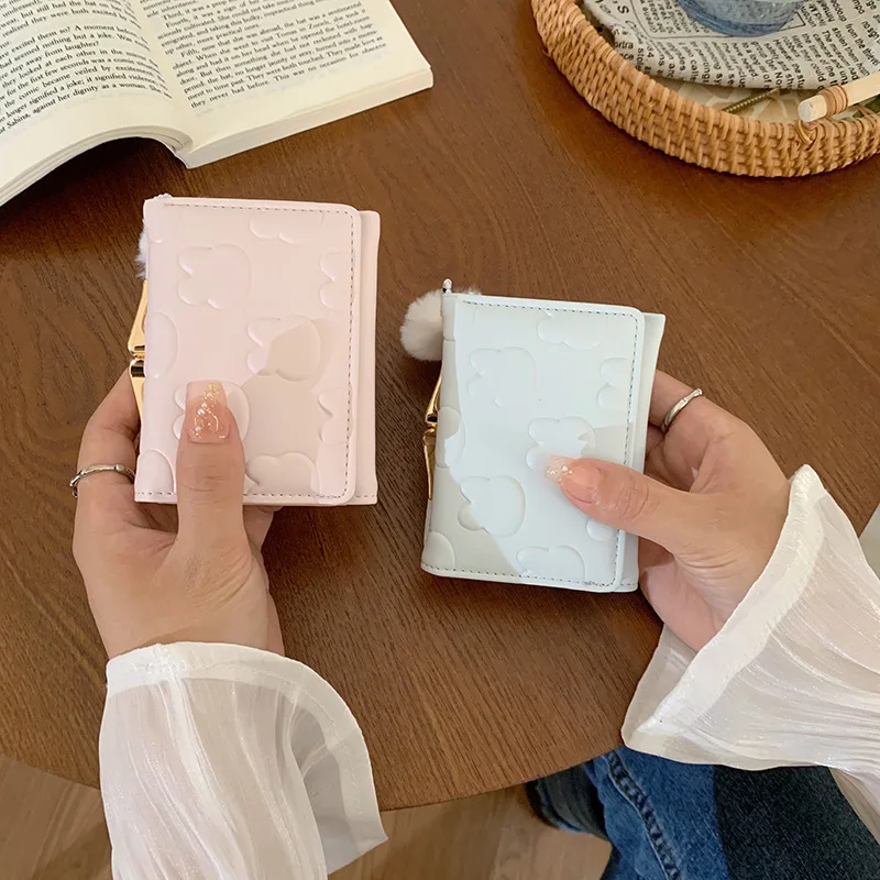 2025 INS Women's Wallet - Luxury Tri-Fold Short Purse, Compact Card Holder with Zipper, Fashion Wallets for Daily