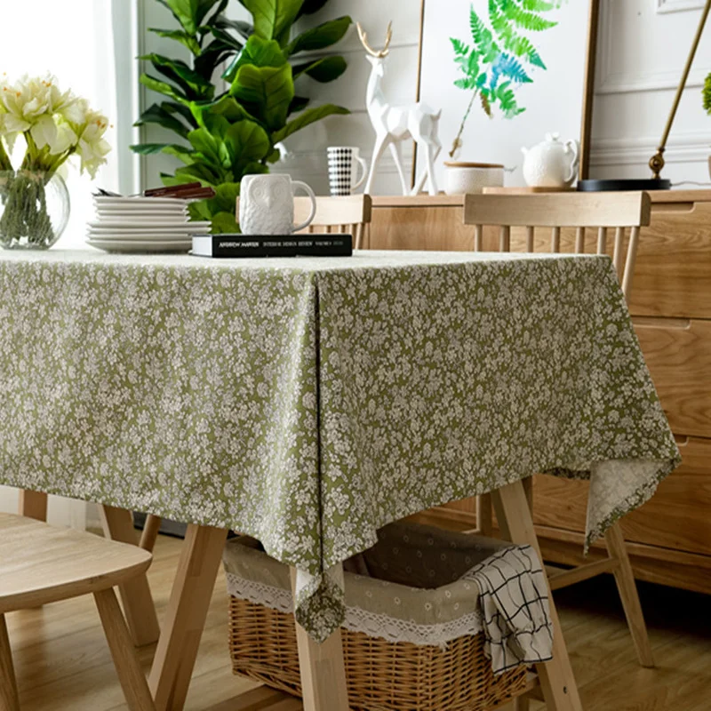 

Fresh Pastoral Floral Table Cloth Dinning Table Cover Home Decoration Cotton Linen Fabric Tablecloths for Rectangular Tables