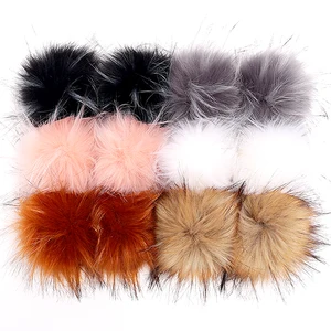 Plush Hairball with Elastic Band Faux Fox Fur Pompom For Hat Shoes Clothing DIY Knitted Cap Fur Ball Accessories