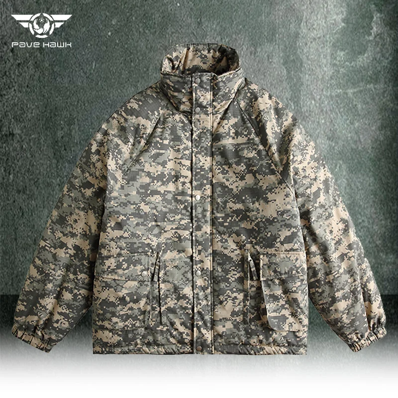 

Camouflage Cotton Coat Men Women Outdoor Windproof Waterproof Down Parka Stand Collar Thickened Warm Cargo Jacket Workwear Homme