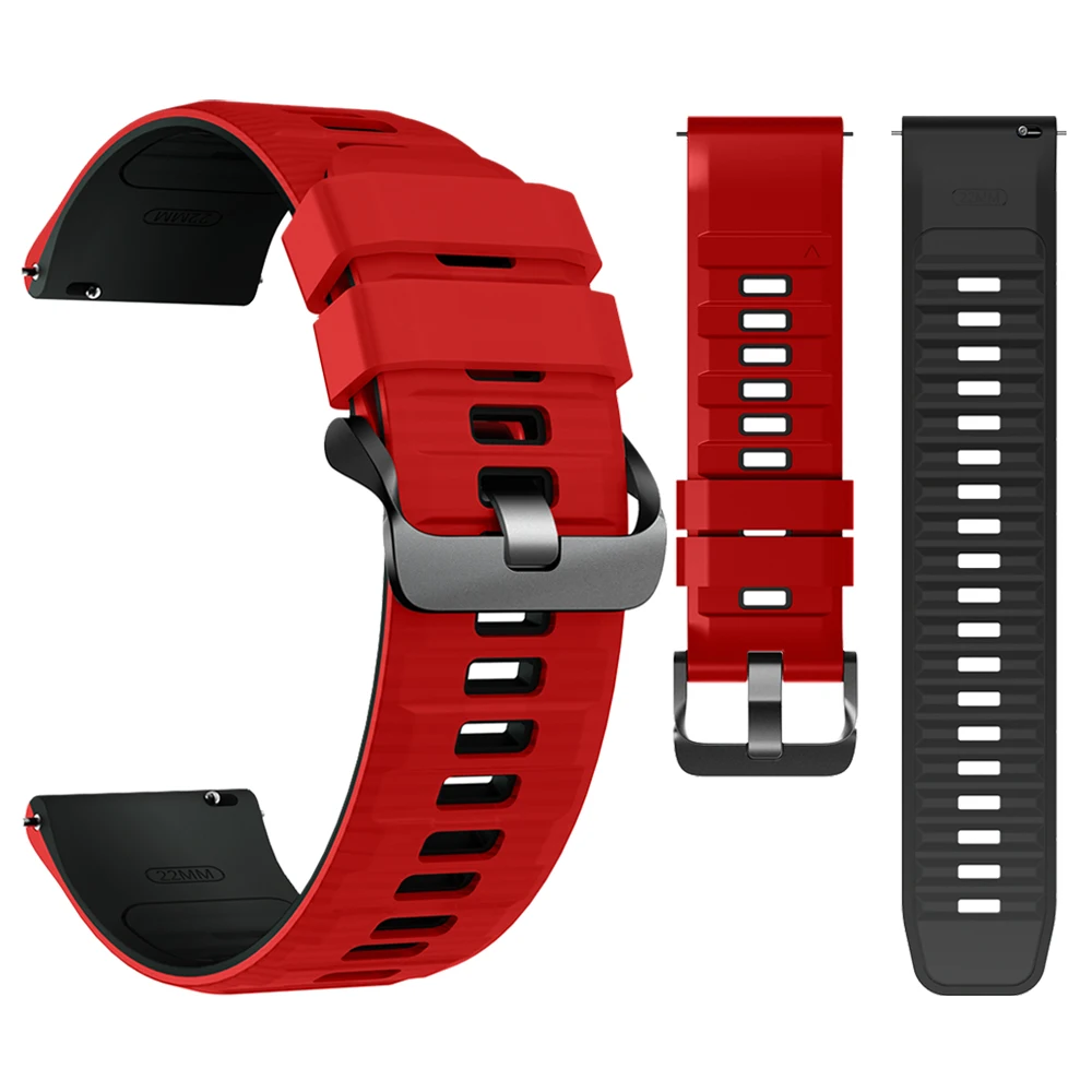 22mm Sport Watchband - Silicone Bracelet, Adjustable Strap Replacement