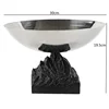 Creative Mountain Base Circular Fruit Tray, Luxurious Stainless Steel Tray, Modern Art Living Room Storage Tray, Home Decoration 6