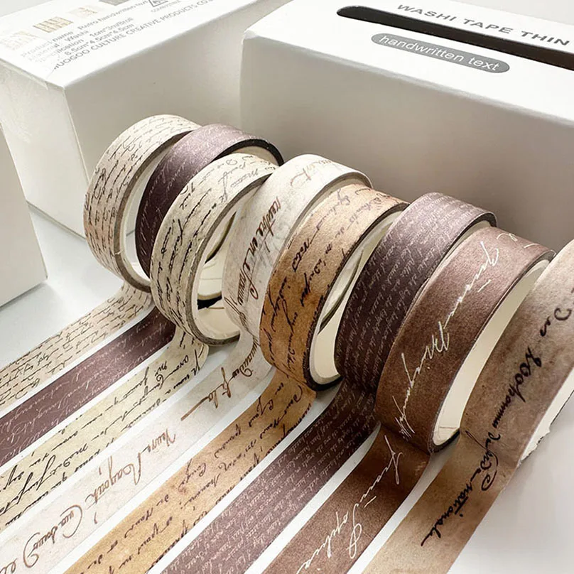 8Rolls Basic Retro Washi Tape Journaling Supplies Washitape Diary Decoration Cinta Adhesiva Decorativa Scrapbooking Washi Tapes 5