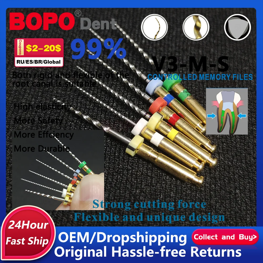6pcs/Box Dental Endo SC Root Canal Rotary File Thermal Activation NiTi ...