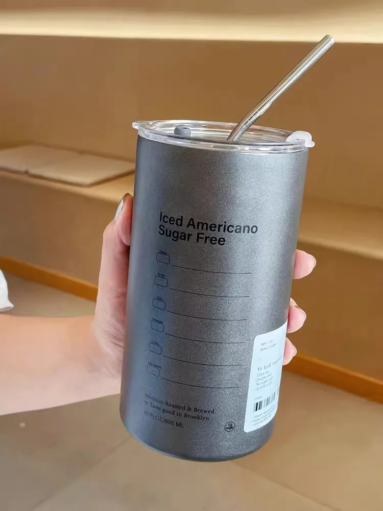Reusable Iced Coffee Cup (24 Oz/Venti), Leak Proof and Double Wall