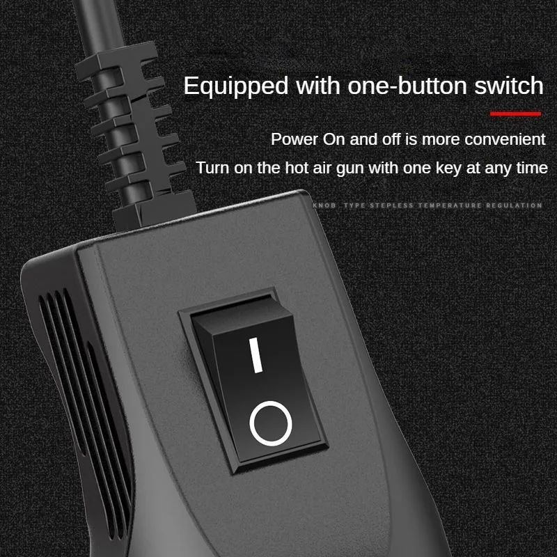 Electric Hot Air Gun with Digital Display, Support Seat, Temperature Adjustment, Household DIY Tool, Repair Tool, 220V, 300W 5